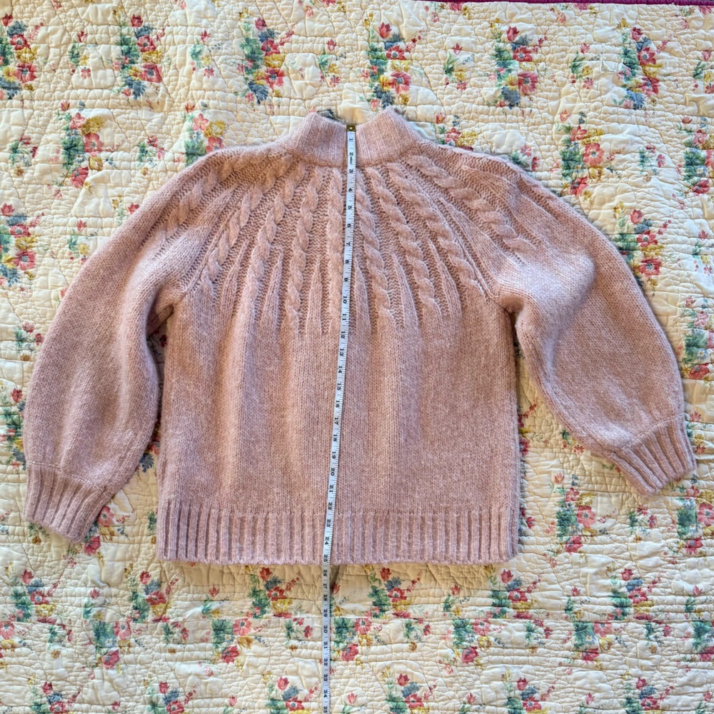 Madewell Blush Pink Cable Knit Cardigan - Small - Picture 2 of 5